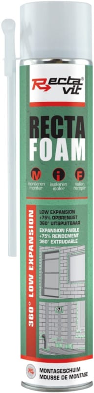 Rectavit recta-foam vert 1 composant mousse de montage et d'isolation 700ml