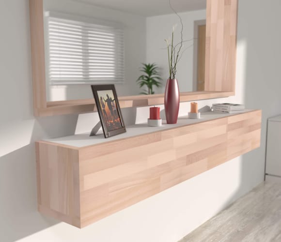 Tablette en hêtre a/b 1200 x 250 x 32 mm