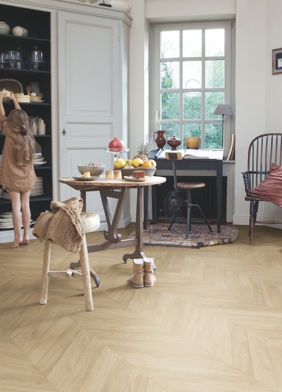 Parquet stratifié Quick-Step Impressive Patterns - Chevron chêne brun 4160 - 8 x 396 x 120