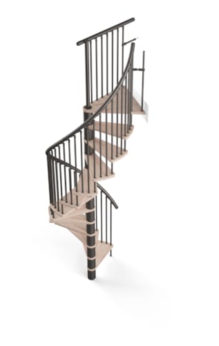 Kappa - Escalier spirale complet - Hêtre vernis