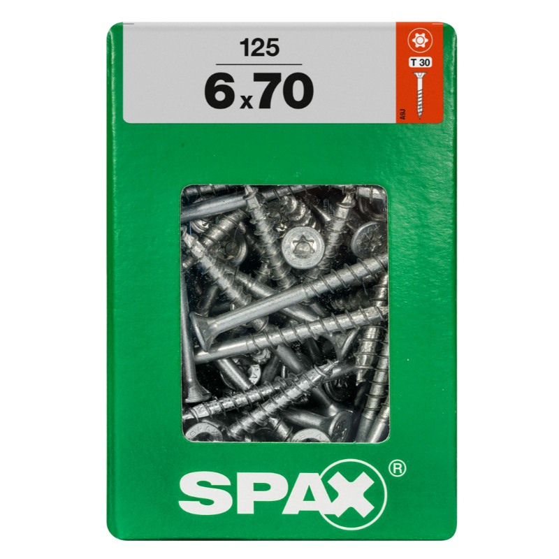 SPAX vis T-STAR+ WIROX - 6x70 XXL (boite 125 pces)