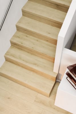 Nez de marche + profile alu - Maestro Steps Solid - Nougat oak - 10 x 56 x 1500 mm