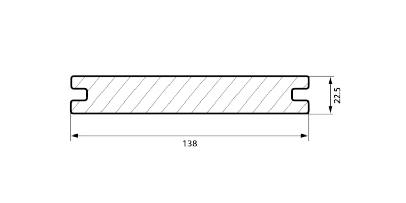 Terrasse Fiberdeck composite massif - Ipé - 22,5 x 138 x 3900 mm