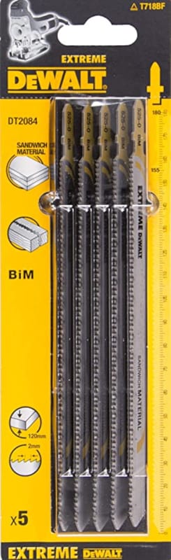 Stanley 5 Lames de Scie BiM Extreme pour Coupes de Stratifiés, d'Inox et de Matériaux Sand