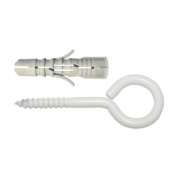 Cheville SMART nylon + piton fermé epoxy blanc - 6 x 30 (6 pces)