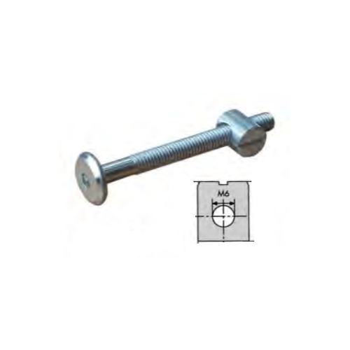 4 Ferrures d'Assemblage Klobe M6 x 80 mm