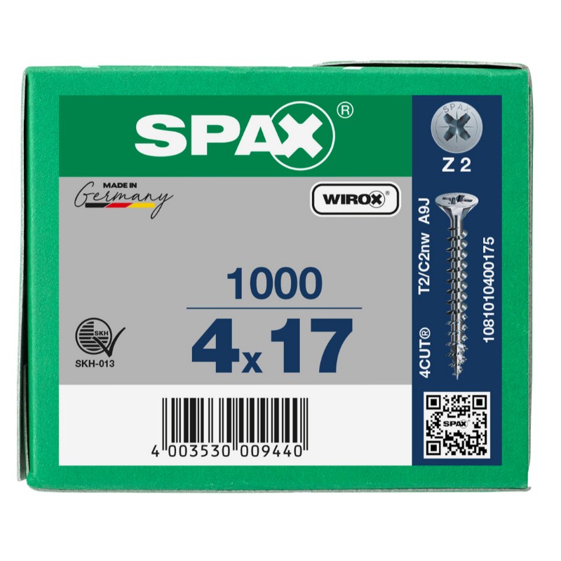 SPAX vis universelle WIROX - 4x17 (bte 1000 pces)
