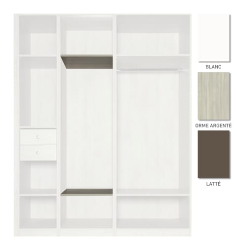 Tablettes mobiles orme argenté 550 mm - 2 pc