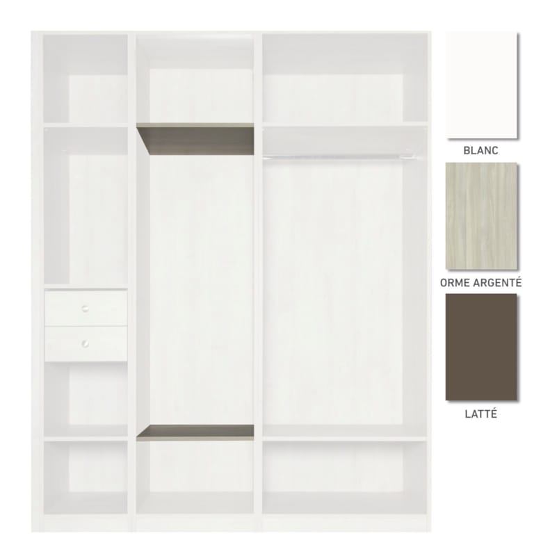 Tablettes mobiles orme argenté 550 mm - 2 pc