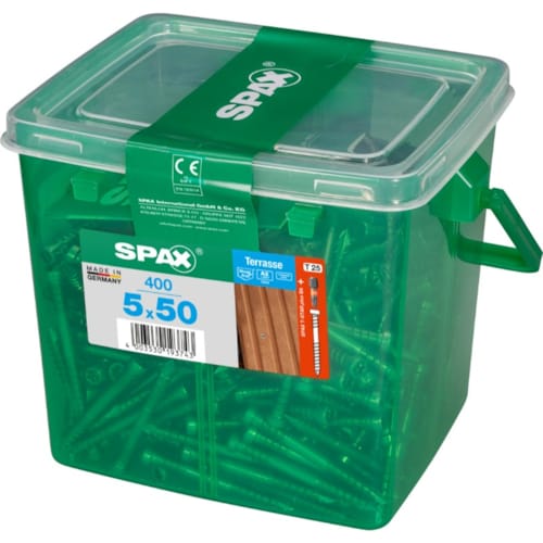 SPAX vis terrasse inox A2 - 5x50 HKB grande (bte 400 pces)