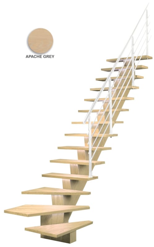 Kalea - Chêne 1/4 tournant droit - Apache grey