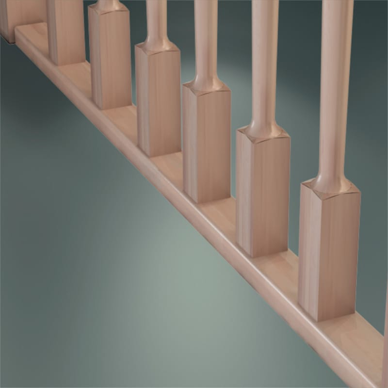 LB2 - Lisse basse - Hêtre 38x50 L 2m