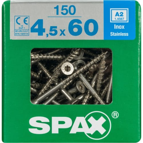 SPAX vis T-STAR+ A2 inox - 4,5x60 XL (bte 150 pces)