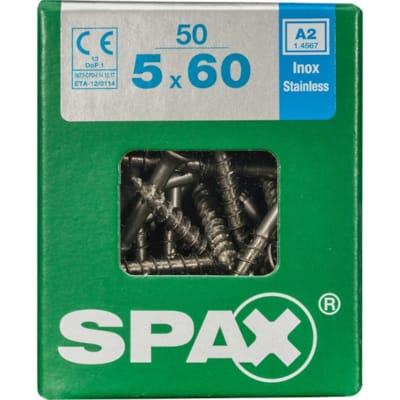 SPAX vis T-STAR+ A2 inox - 5x60 L (bte 50 pces)