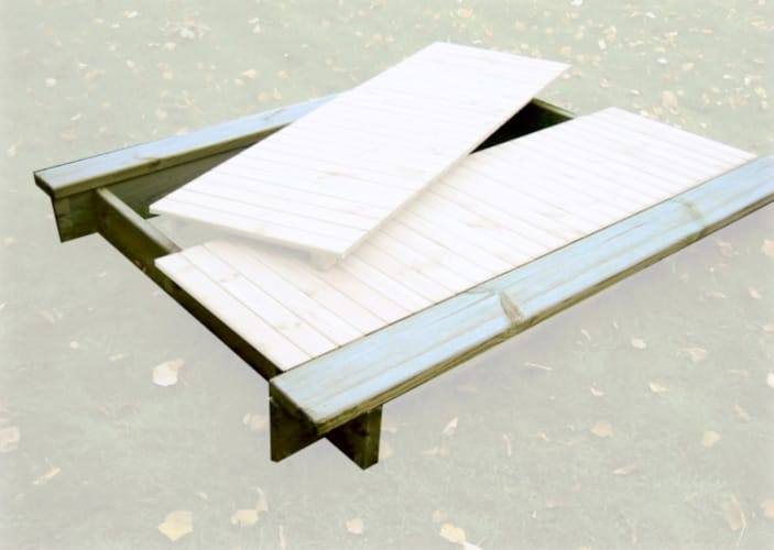 Bac à sable avec bords de finition en siège 2m c 1m60