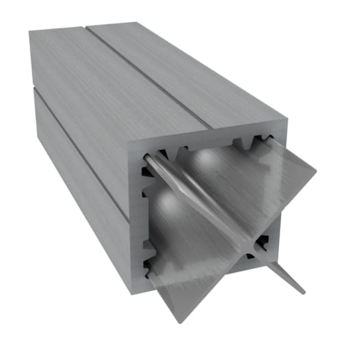 Duofuse poteau composite - Gris stone - 90 x 90 x 2700 mm