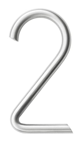 Chiffre 2 arrondi en inox pour façade