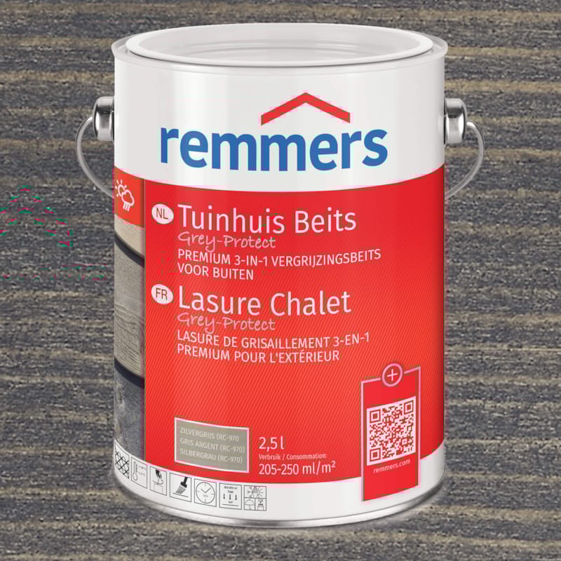 Remmers Lasure Chalet Grey-Protect 2,5 L - Gris anthracite