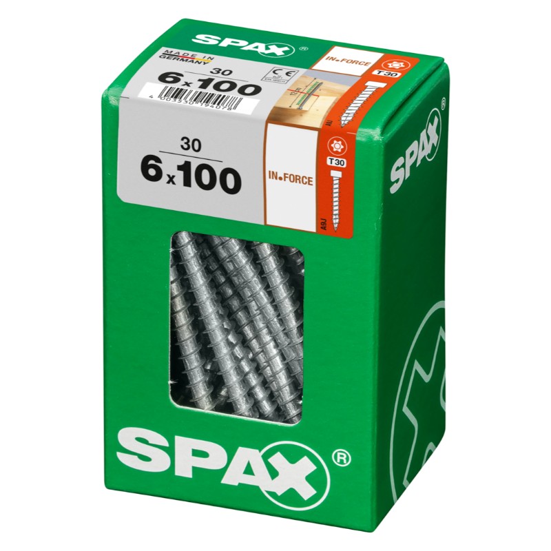 SPAX vis IN.FORCE WIROX - 6x100 L (bte 30 pces)