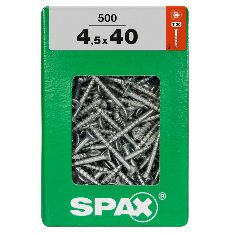 SPAX vis T-STAR+ WIROX - 4,5x40 XXL (boite 500 pces)