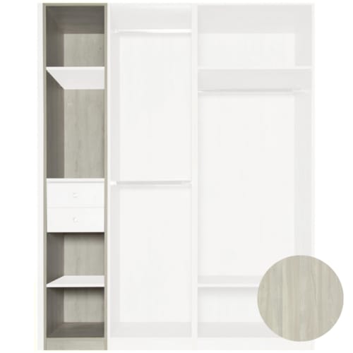 MOKI ESPACE meuble orme argenté 2200 x 400 x 570 mm