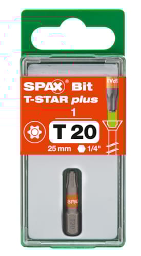 SPAX BIT T-STAR+ T20 - embout de vissage - 6,4x25 (1 pce)