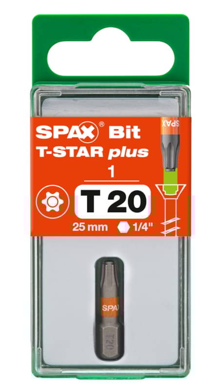 SPAX BIT T-STAR+ T20 - embout de vissage - 6,4x25 (1 pce)