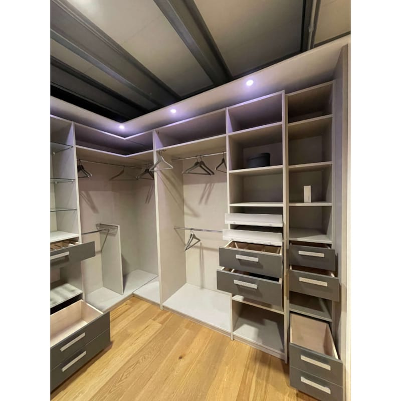 Dressing excellence en L Décor lin naturel 2775x2900x550 mm