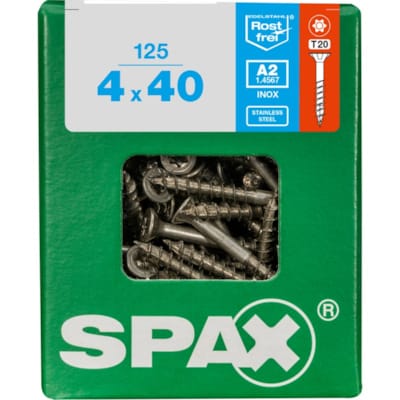 SPAX vis T-STAR+ A2 inox - 4x40 L (bte 125 pces)