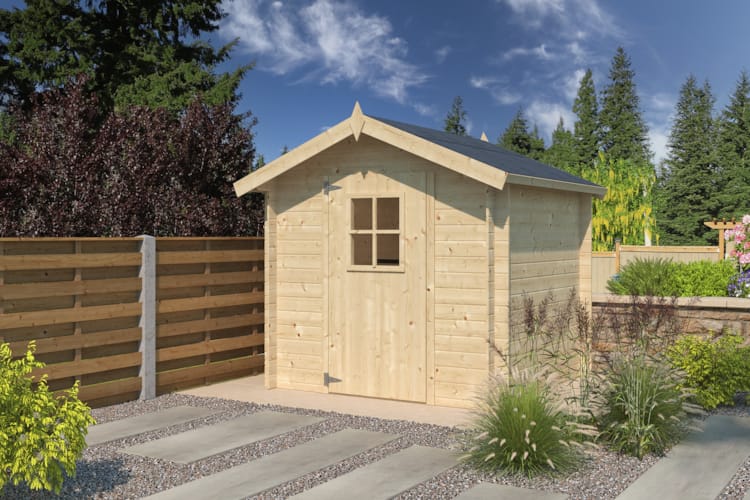 Chalet classique Luzern 19 mm - 205 x 205 cm + auvent 15 cm