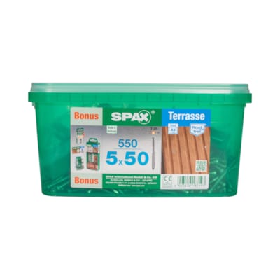 SPAX BONUS set vis terrasse inox A2 5x50 (550 pces)
