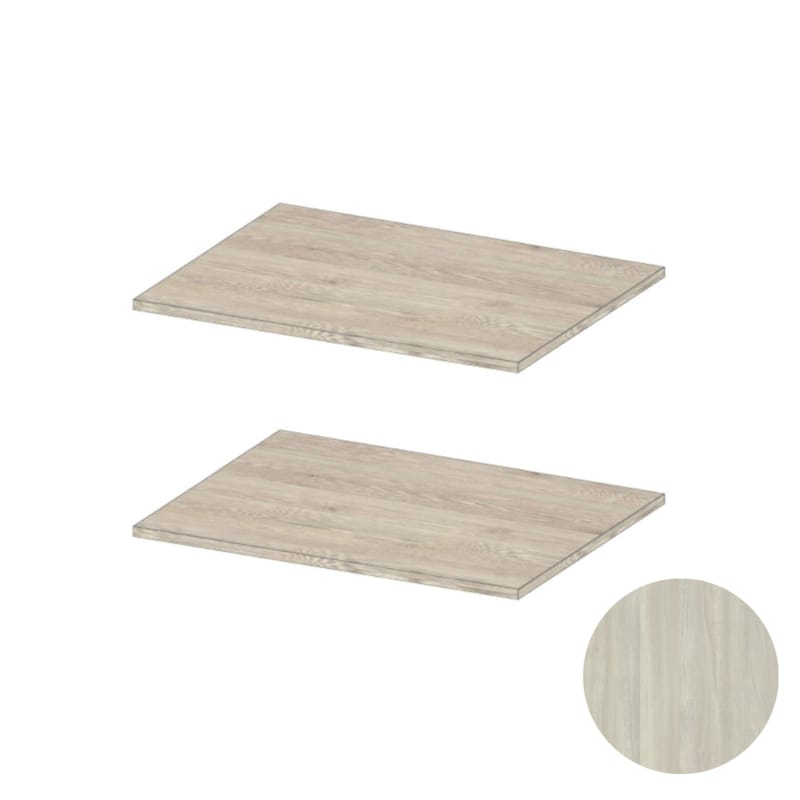 MOKI ESPACE tablettes mobiles orme argenté 750 mm - 2 pces