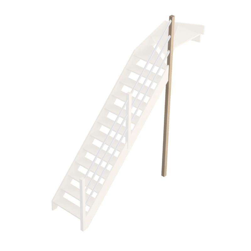 Jura - Sapin poteau support rampe métal droite