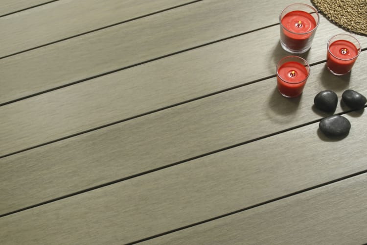 Terrasse Fiberdeck composite tubulaire 22,5 x 138 x 3000 mm - light grey creux