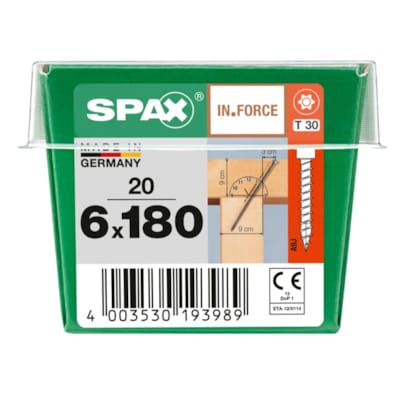 SPAX vis IN.FORCE WIROX - 6x180 M-STK (bte 20 pces)