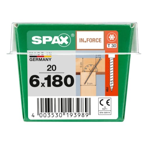 SPAX vis IN.FORCE WIROX - 6x180 M-STK (bte 20 pces)