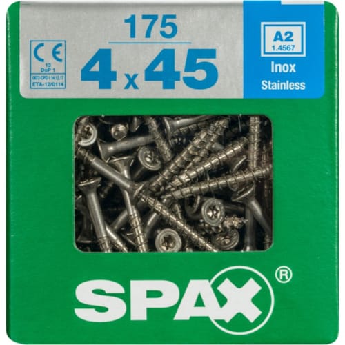 SPAX vis T-STAR+ A2 inox - 4x45 XL (bte 175 pces)