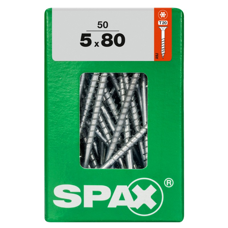 SPAX vis T-STAR+ WIROX - 5x80 L (boite 50 pces)
