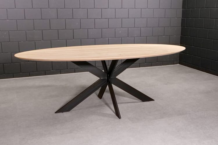 Plateau de table en chêne - Trondheim Ellips (bord effilé deluxe) - 30 x 1100 x 2200 mm