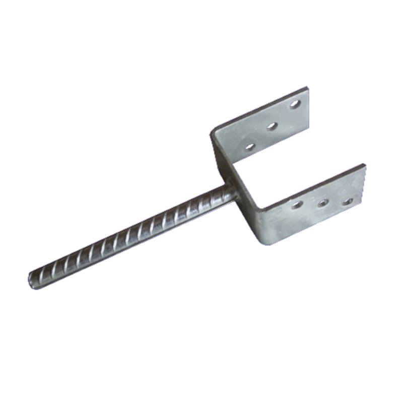 Support piquet béton en "U" 70 x 70 mm