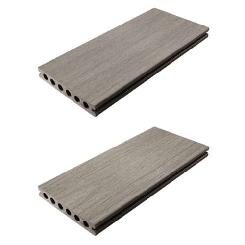 Terrasse Fiberdeck composite tubulaire 22,5 x 138 x 5000 mm - light grey creux