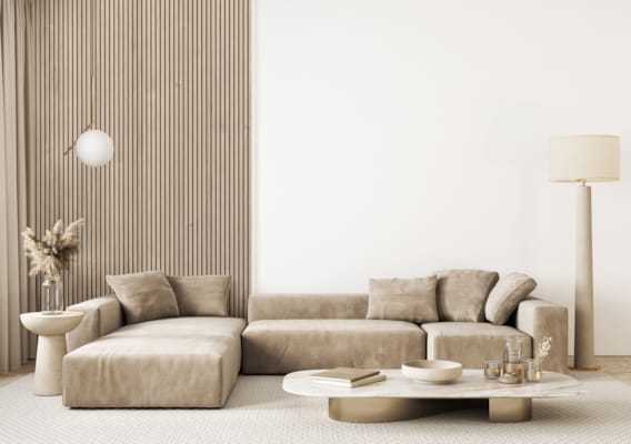 Panneau mural Maestro Latt Matte Black avec 7 lattes Vanilla Oak - 20 x 300 x 2770 mm