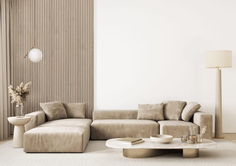 Panneau mural Maestro Latt Matte Black avec 7 lattes Vanilla Oak - 20 x 300 x 2770 mm