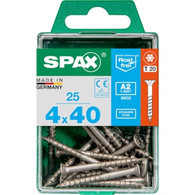 SPAX vis T-STAR+ A2 inox - 4x40 M (boite 25 pces)
