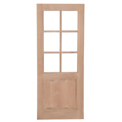 Porte plaquée chêne - Modèle 09 - 6 carreaux droits clair - 211,5 x 73 cm
