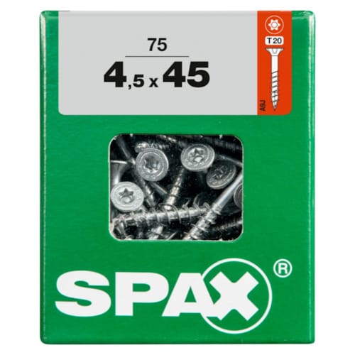 SPAX vis T-STAR+ WIROX - 4,5x45 L (boite 75 pces)