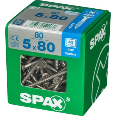 SPAX vis T-STAR+ A2 inox - 5x80 XL (bte 80 pces)