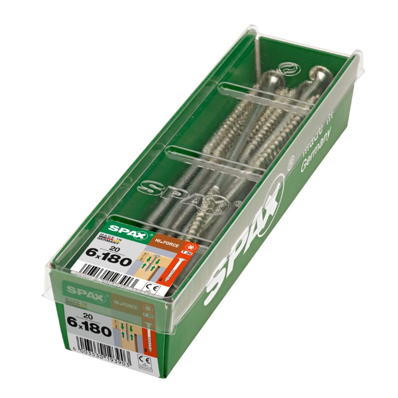 SPAX vis HI.FORCE WIROX - 6x180 L (bte 20 pces)