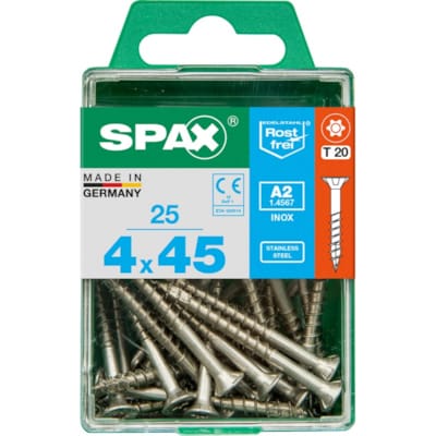 SPAX vis T-STAR+ A2 inox - 4x45 M (boite 25 pces)