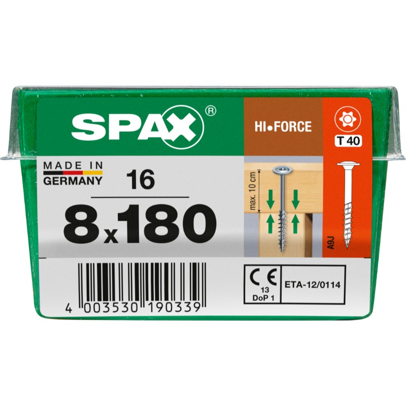 SPAX vis HI.FORCE WIROX - 8x180 STK (bte 16 pces)